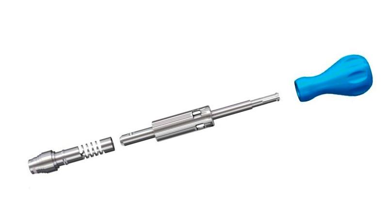 Variable Angle Locking Hand System Screwdriver Handle with Hex Coupling seen disassembled