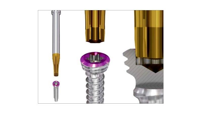 Variable Angle Locking Hand System STARDRIVE Screwdriver seen with locking screws